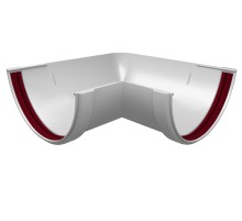 Угол желоба 90 град. ПВХ Grand Line Белый (RAL 9003)